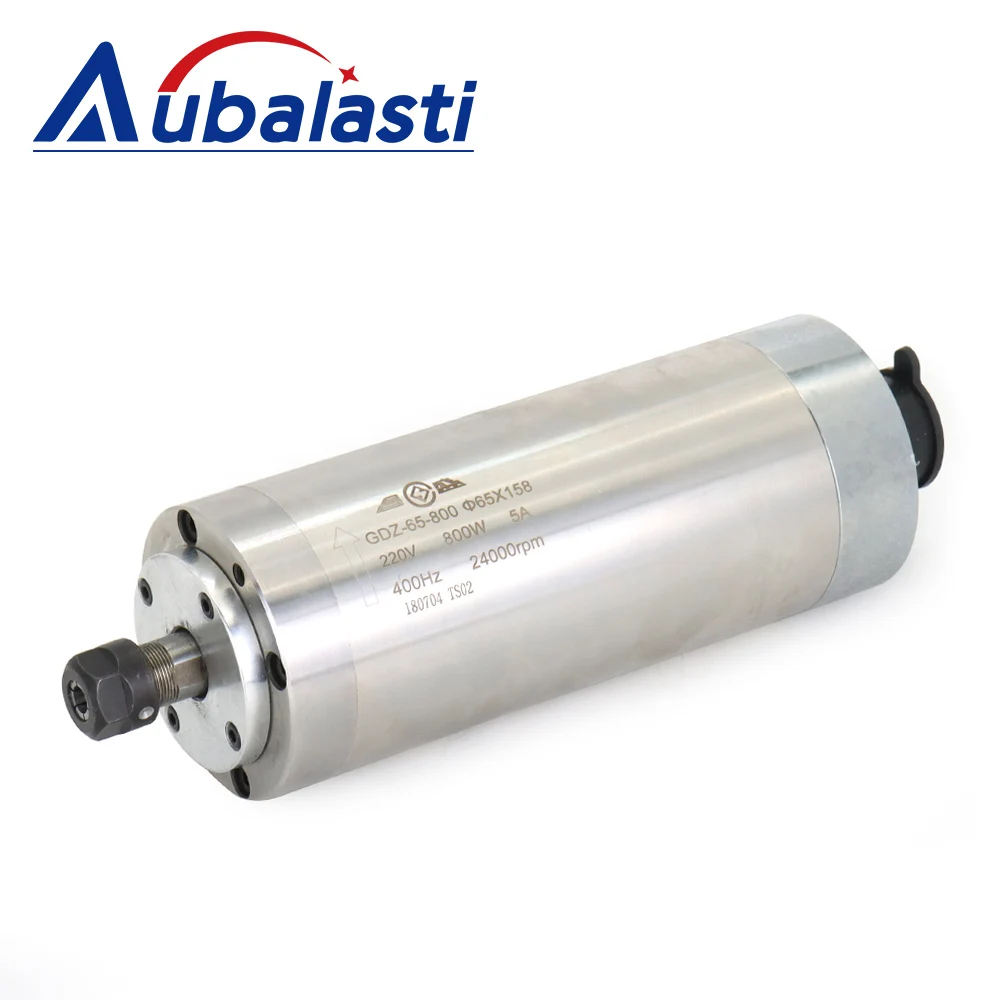  Aubalasti 800 Вт двигатель быстроходного шпинделя фасонно-фрезерного станка с ЧПУ 220V 5A водяного охлаждения GDZ-65-800 ER11 24000 об/мин для станок по