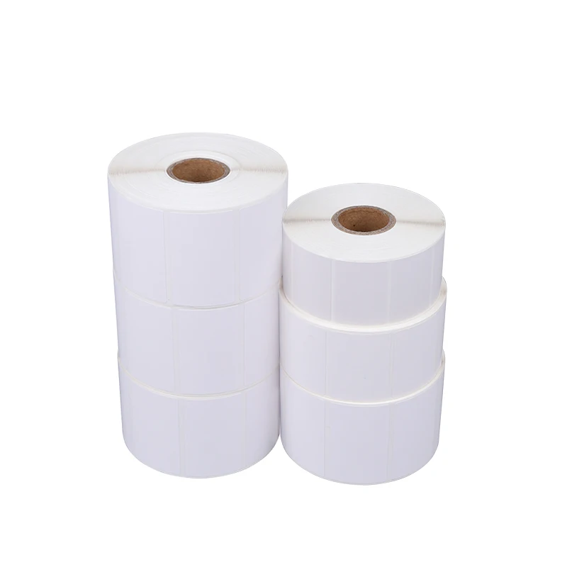 Direct manufacturing white glassine 58 x 30 mm with high quality three way protect barcode asset thermal sticker label
