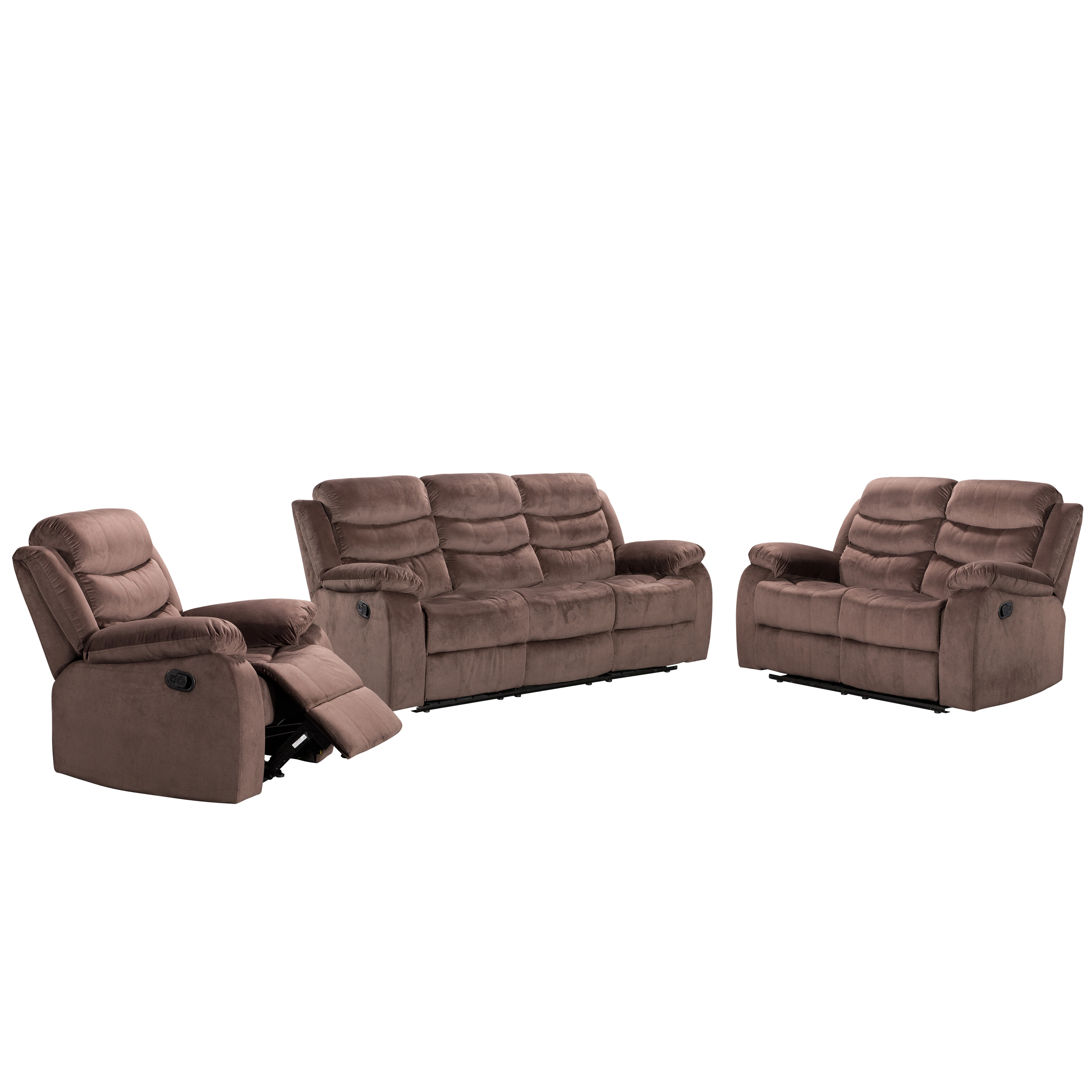 ENVIRONMENTAL PROTECTION PU and WATERPROOF leisure three-piece sofa outdoor velvet fabric recliner chair sofa set furniture