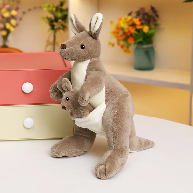 Custom Plush Toy Kangaroo Stuffed Animal With Little Cute Baby Doll Toys
