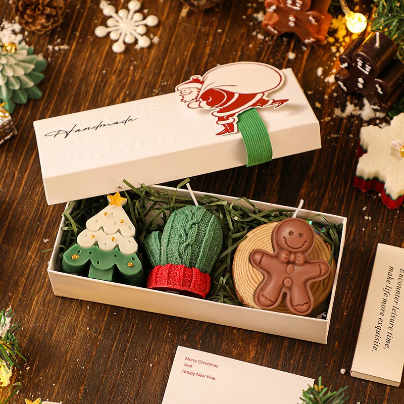 In Stock Gorgeous Shaped Christmas Candles Gift Romantic Home Fragrance Soy Wax Candle Christmas Tree Scented Candle