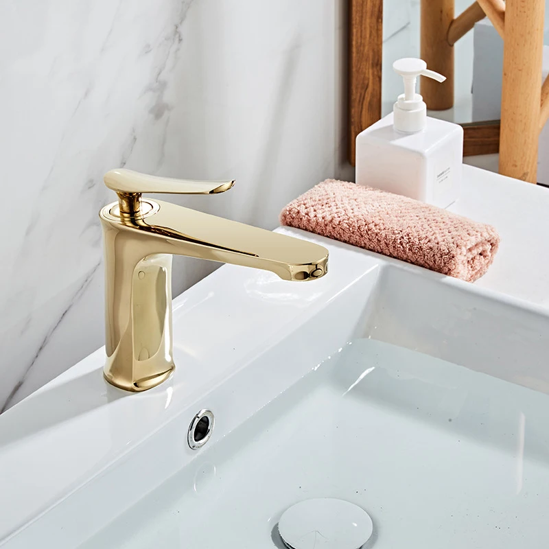 New Bathroom Faucets Bathroom Faucet Bathroom Gold Sink Faucet Hot&cold Water Mixer Tap Deck Mounted Washbasin Taps
