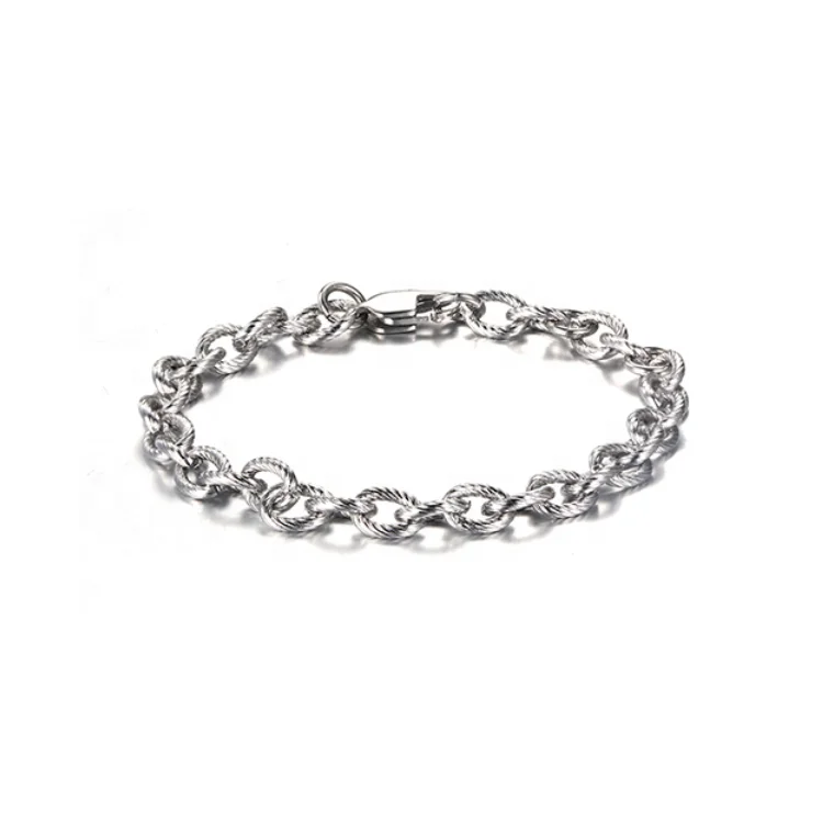 Jewerly 2021 Gold Plated Stackable Bracelet Twisted Cable Wire O Shape Link Chain Bracelet