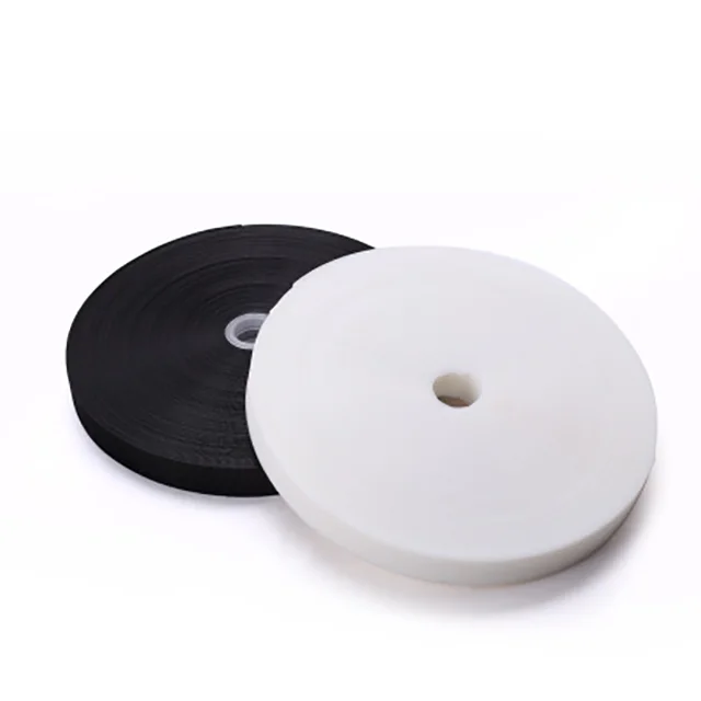 Polyester and nylon sew on hook and loop fastener tape