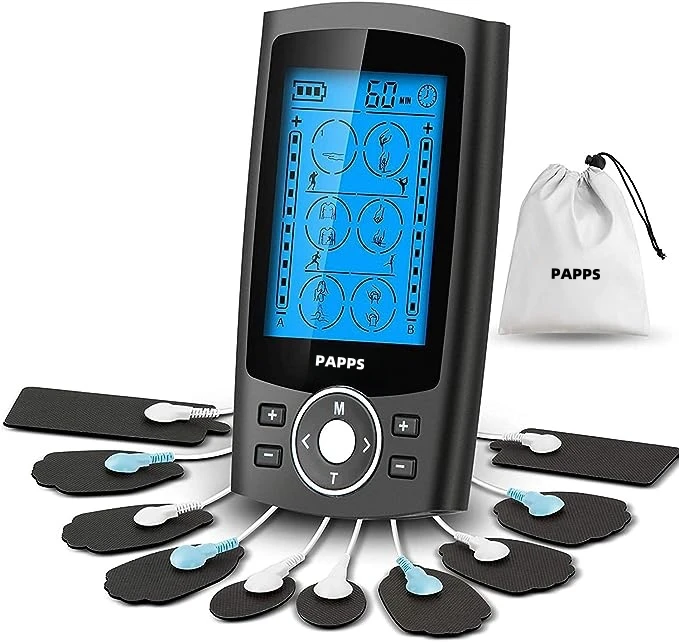 PAPPS Portable Electric Physiotherapy Tense Massager Pain Relief Therapy Device Tens Unit Muscle Stimulator EMS Machine Tens