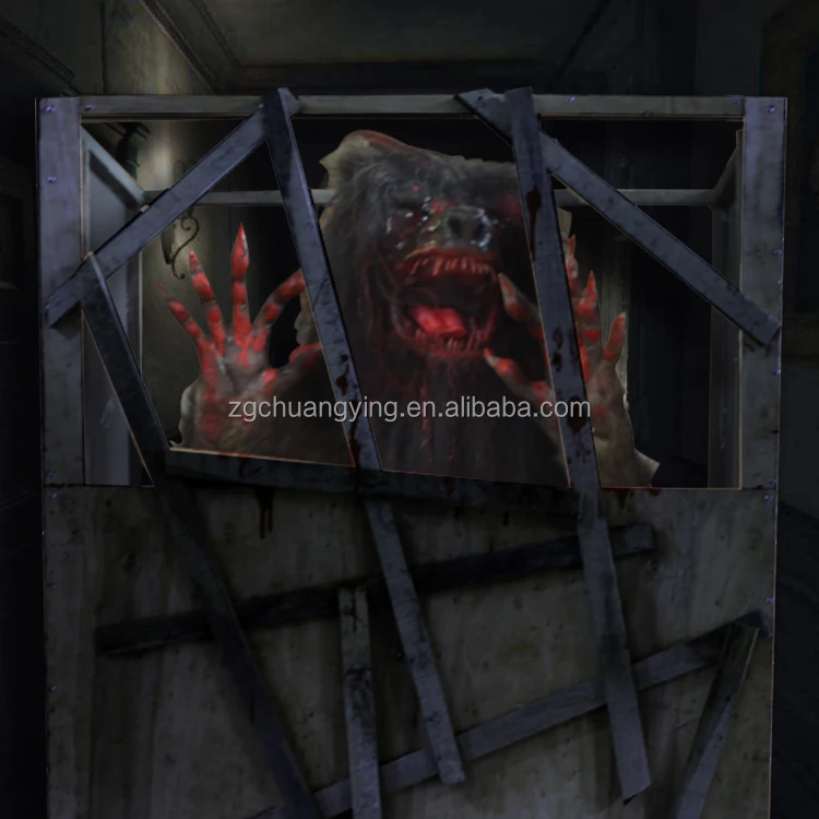 Escape Room Facility Horror Standing Zombie for Customized Handcraft Haunted House Props Animatronic Fence Zombie