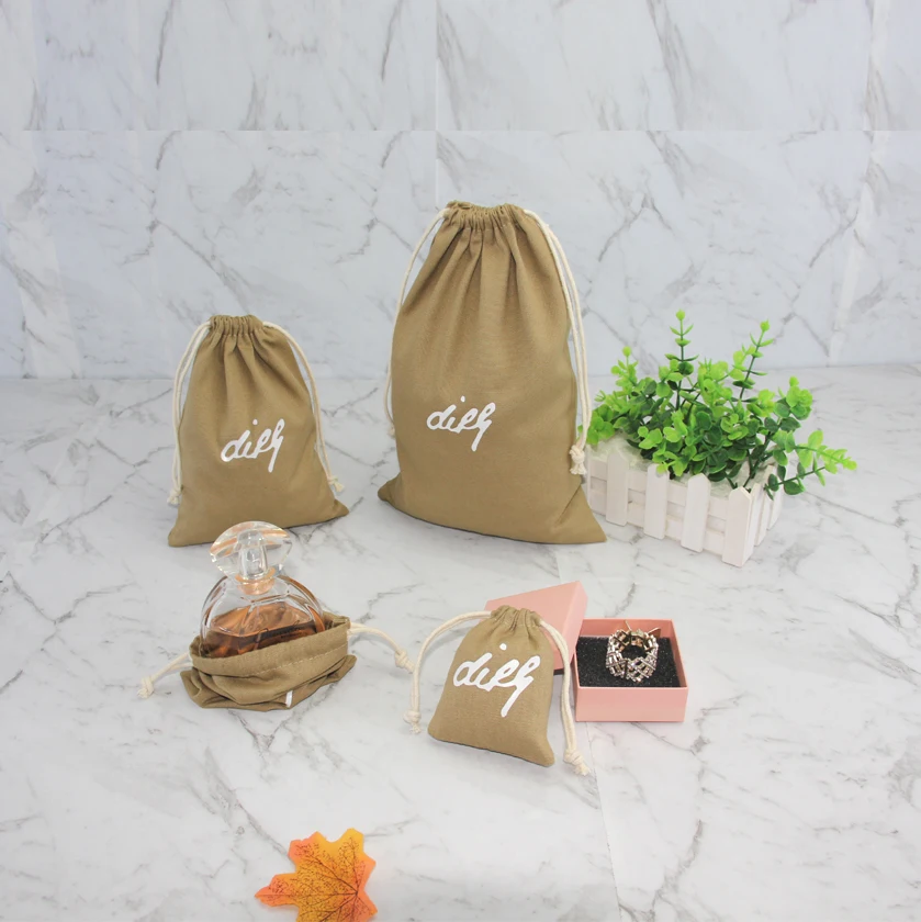 vest embroidery printer bottle christmas brushed dust bag gift small cloth natural with logo cotton canvas bag