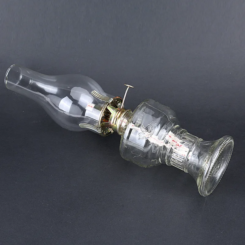 High Quality 32cm Creative Retro Glass Portable Lantern Outdoor Camping Kerosene Lanterns Oil Lamp Night Light LED Table Lamp