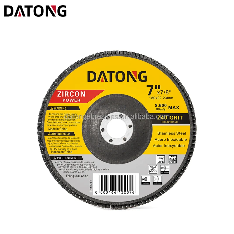 Datong factory flap wheel 150x22mm 6x7/8inch Grit 180 diamond flap disc high density calcined for metal Grinding Wheel