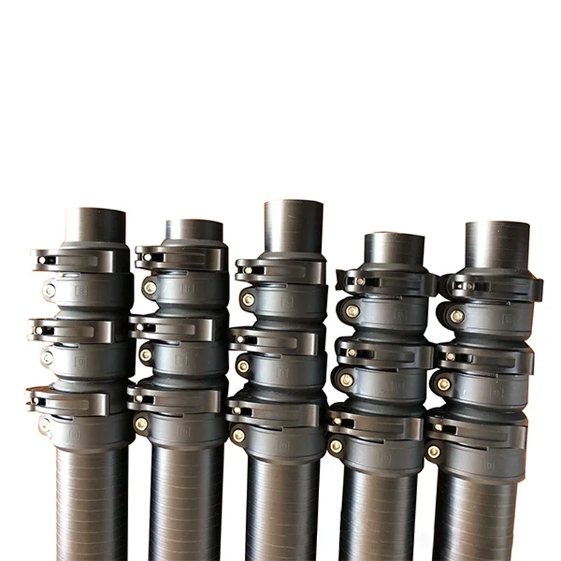 High strength telescopic carbon fiber pole with lock