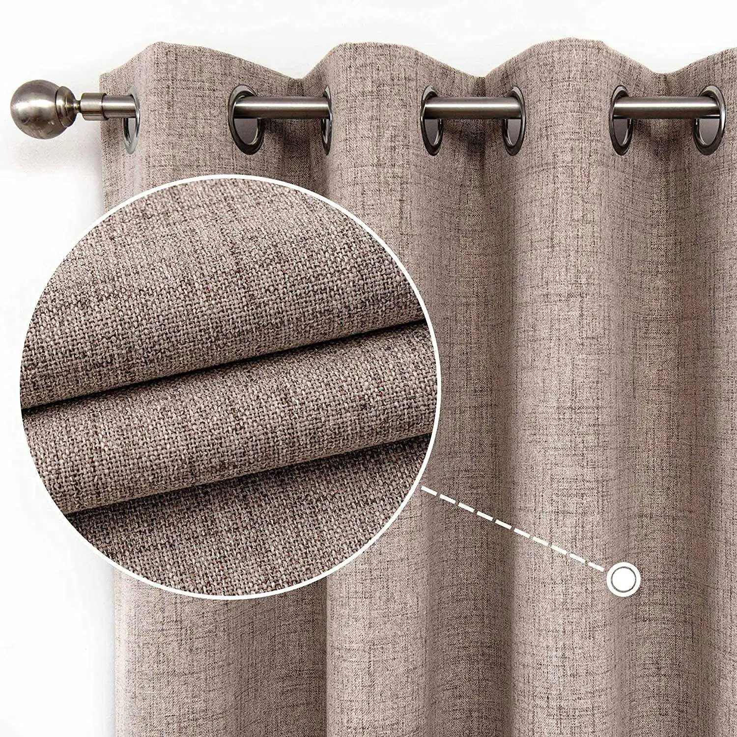 Full Blackout Curtains with Coating Back,100% Sun Blocking Curtains for Home Bedroom Living Room