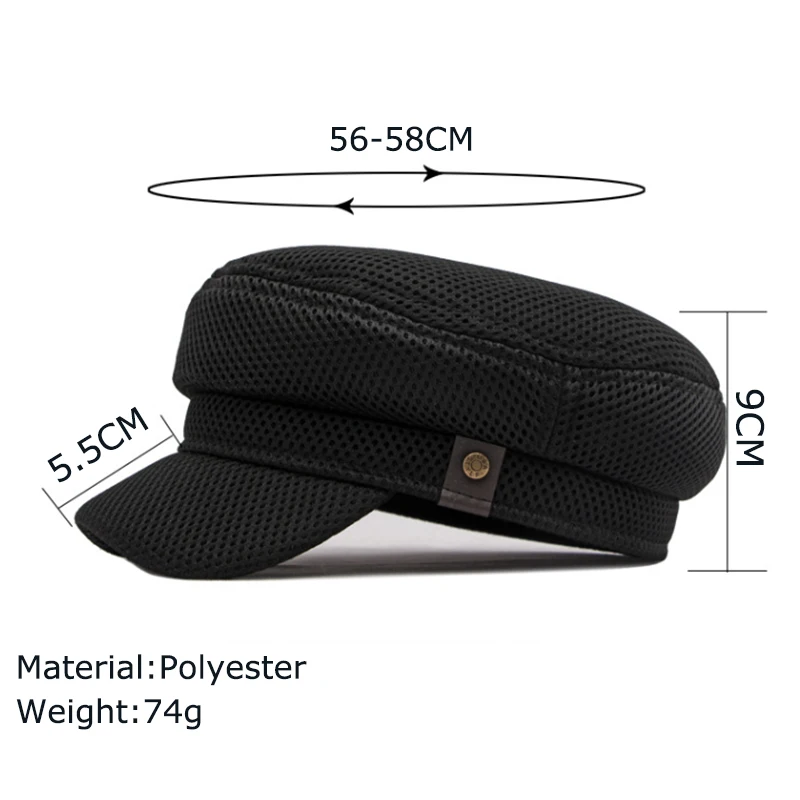 Summer Casual Men Women Mesh Breathable Beret Hat Ivy Hat Male Sun Sport Caps Dad Caps Travel Outdoor