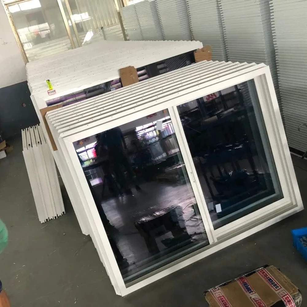 Soundproof Windproof Hurricane Impact Glass UPVC windows Single Double Glazed Vinyl Sliding PVC Windows
