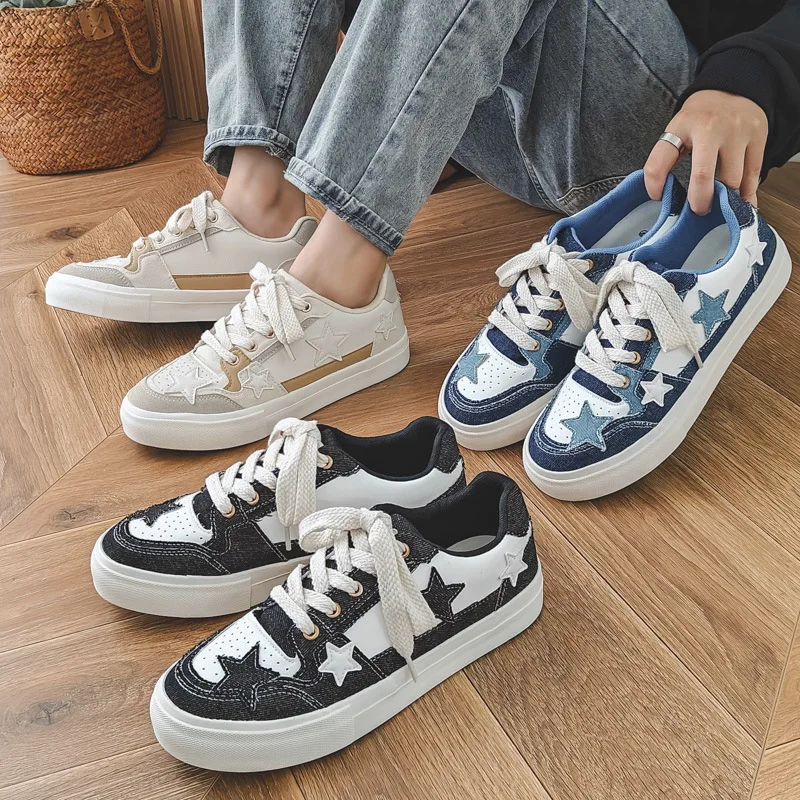 Spring new star retro canvas shoes Breathable sports shoes Fashion couple casual shoes
