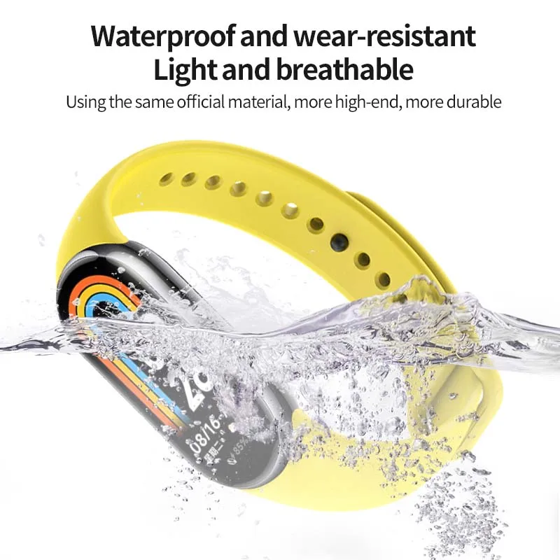 HMJ wholesale new silicone smart watch band belt sport wristband strap bracelet For xiaomi mi band 8 strap