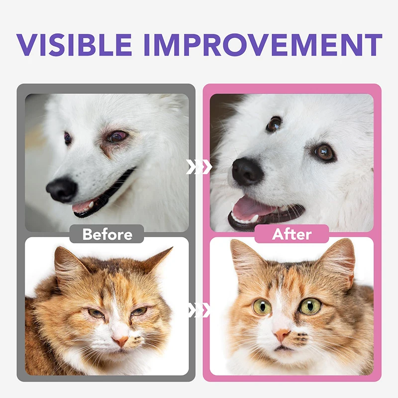 Private Label Eye Drops for Dogs and Cats, Gentle Formula to Soothe Eye Infection Allergy, Dog Tear Stain Cleaner