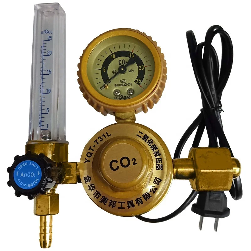 Second protection welding machine pressure gauge CO2 pressure reducing valve CO2 mixing heater 36v110v220v
