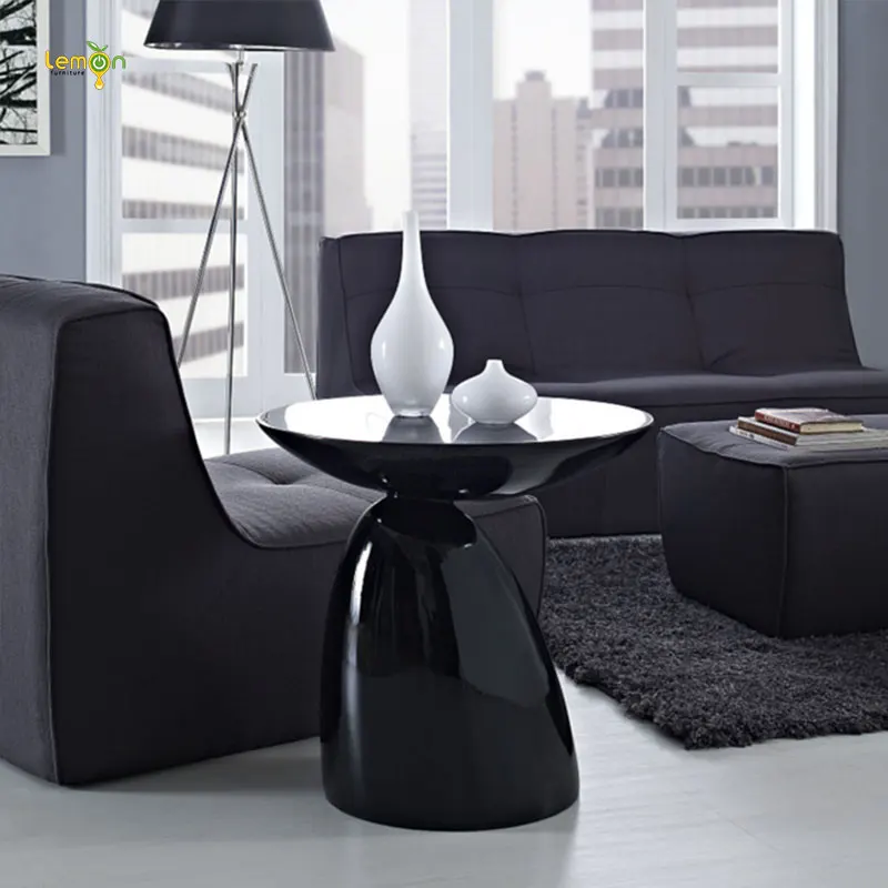 foshan bright colored oval tulip fiberglass shaped coffee table factory