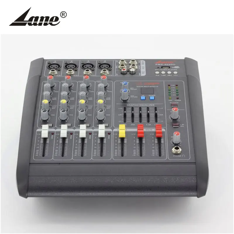 Lane pmx-402du mixer audio professional 4 channel mixer audio professional small professional audio mixer