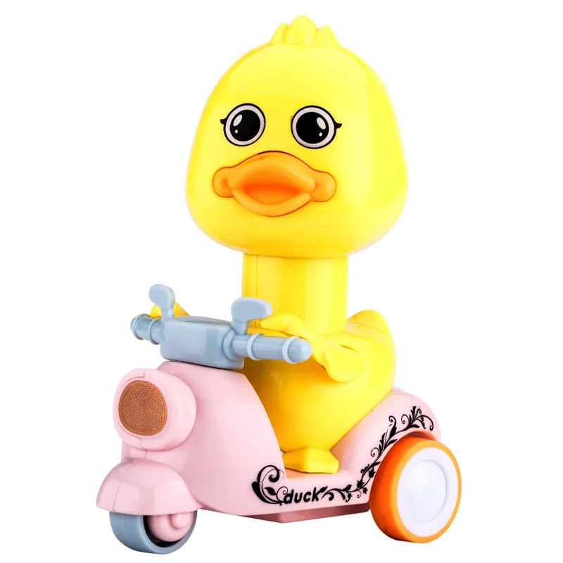 Toy motorcycle push the little duck pull back car children toy car baby inertia car