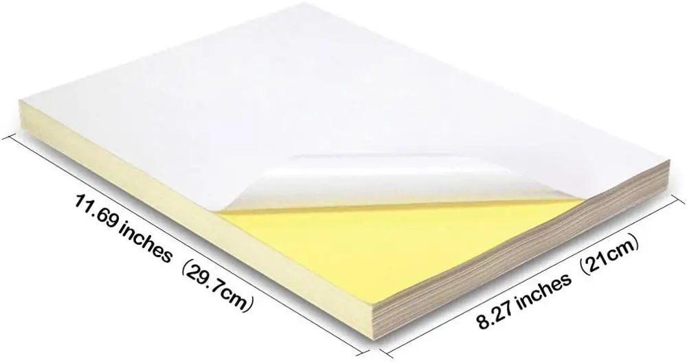 
A4 Size Gloss synthetic Quality Adhesive Sticker Paper Full Sheet Label Compatible For Inkjet Printer 