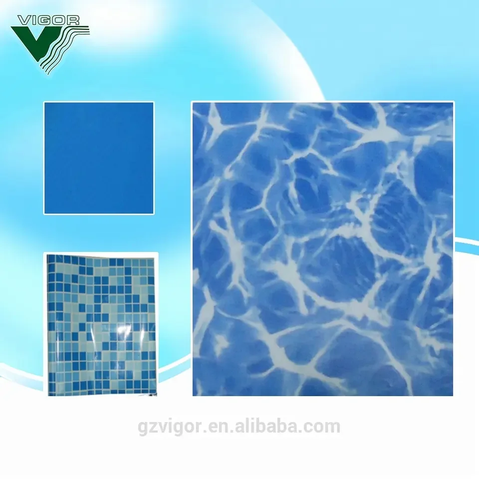 PIKES 1.2mm and 1.5mm  Swimming Pool Liner  Ocean Blue and white Pool PVC Liner  for vinyl pool