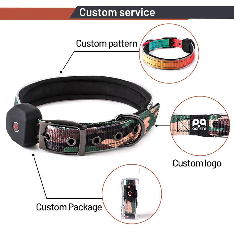 2024 Light Up Led Dog Collar Usb Rechargeable Custom Design Waterproof Night Safety Flashing Glow In The Dark Light Dog Collar