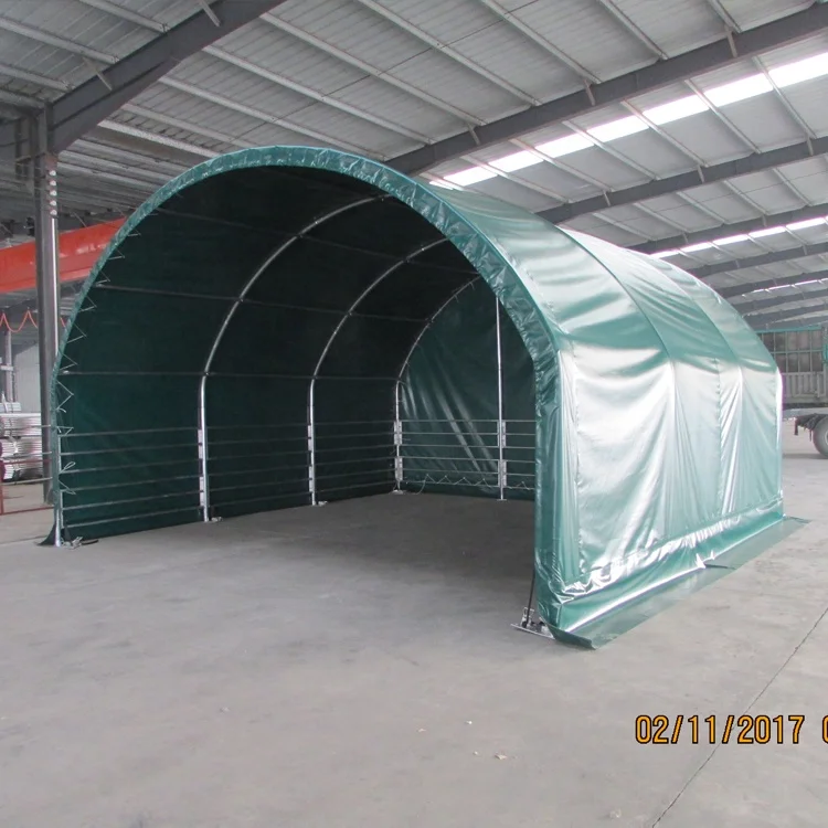 6x6m New products factory price outdoor prefab steel frame PVC structure livestock animal shelter shed tent for sale