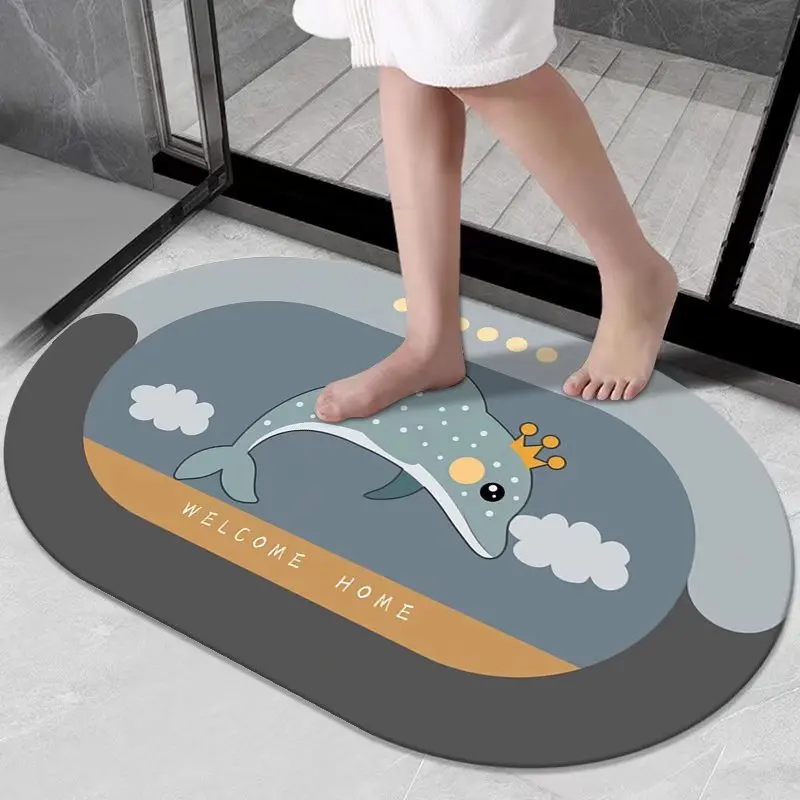 Супер водопоглощающий рулонный мягкий диатомитовый коврик для ванной Быстросохнущий