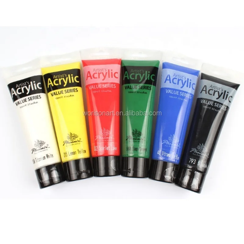Waterproof 52 Vibrant Colors Rich Pigments Non Fading Acrylic Paint Set For Artist Canvas Painting