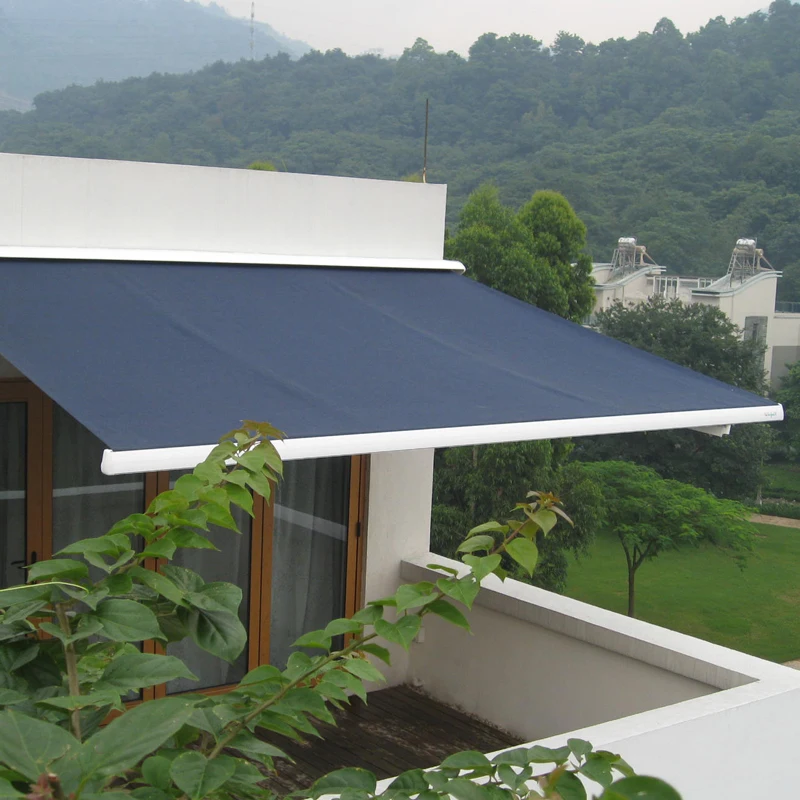 Heavy Duty Patio Aluminum Retractable Awning Canopy Full Cassette Folding Arm Awning
