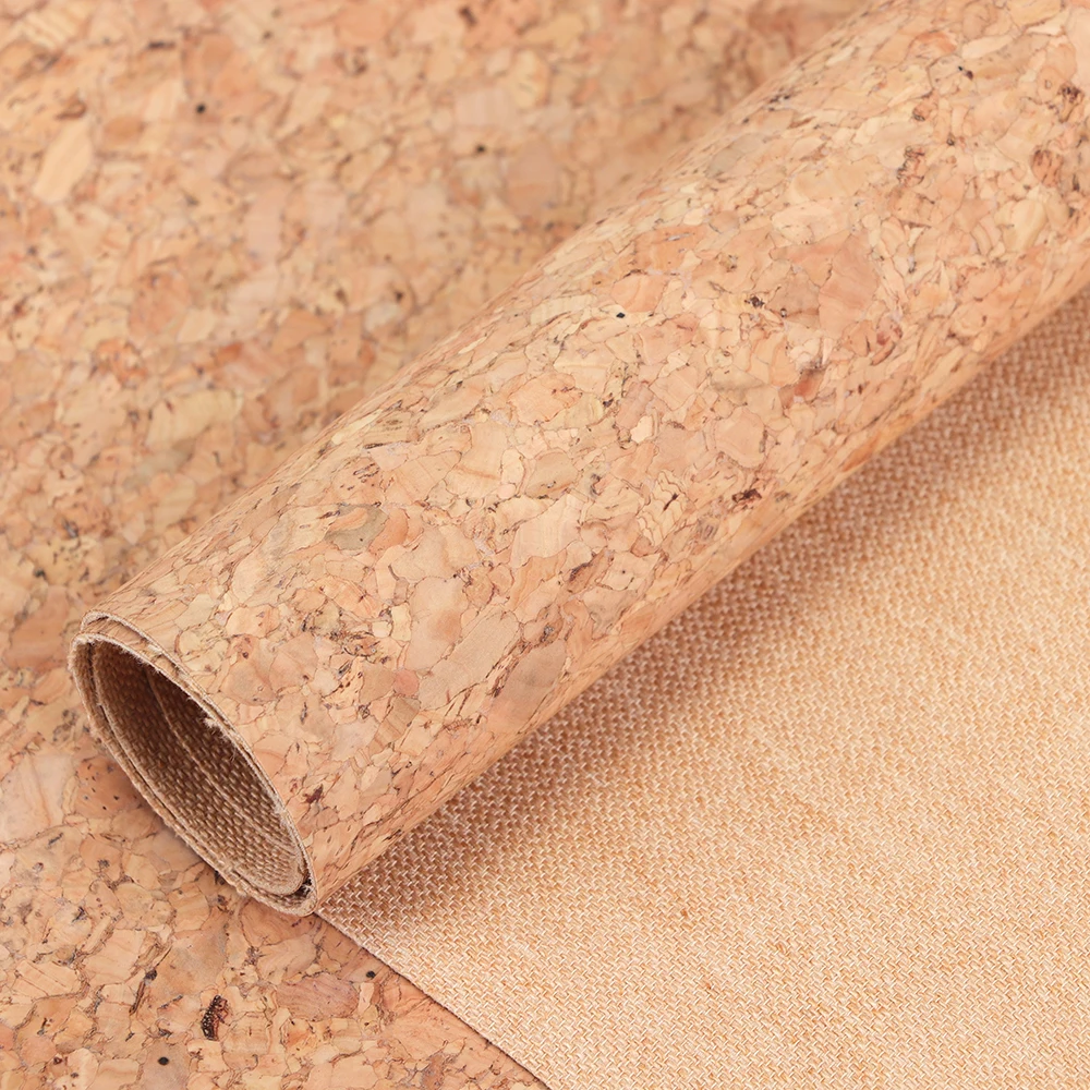 Wholesale sustainable machine washable cork fabric floral textured cork fabric for handbag arts and crafts