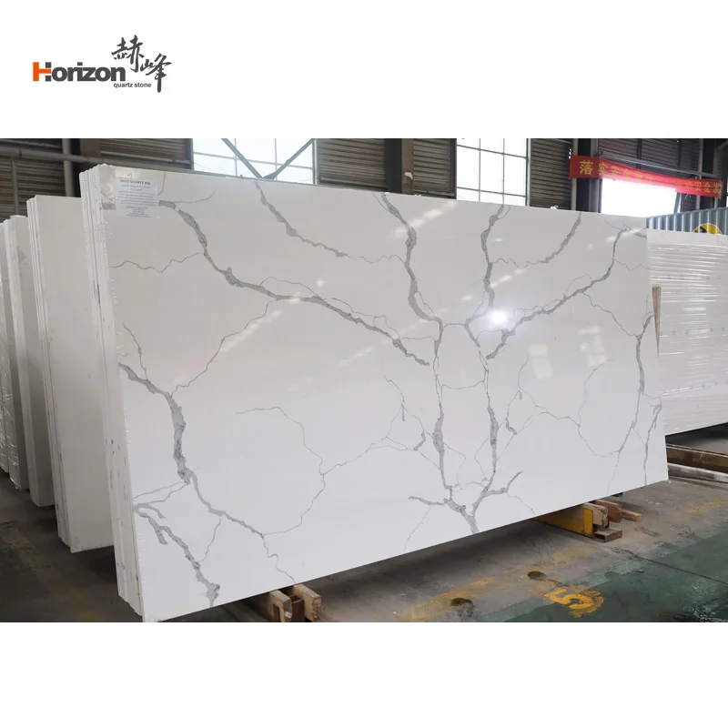 Factory Wholesale Artificial Stone White Calacatta Quartz Stone Slabs
