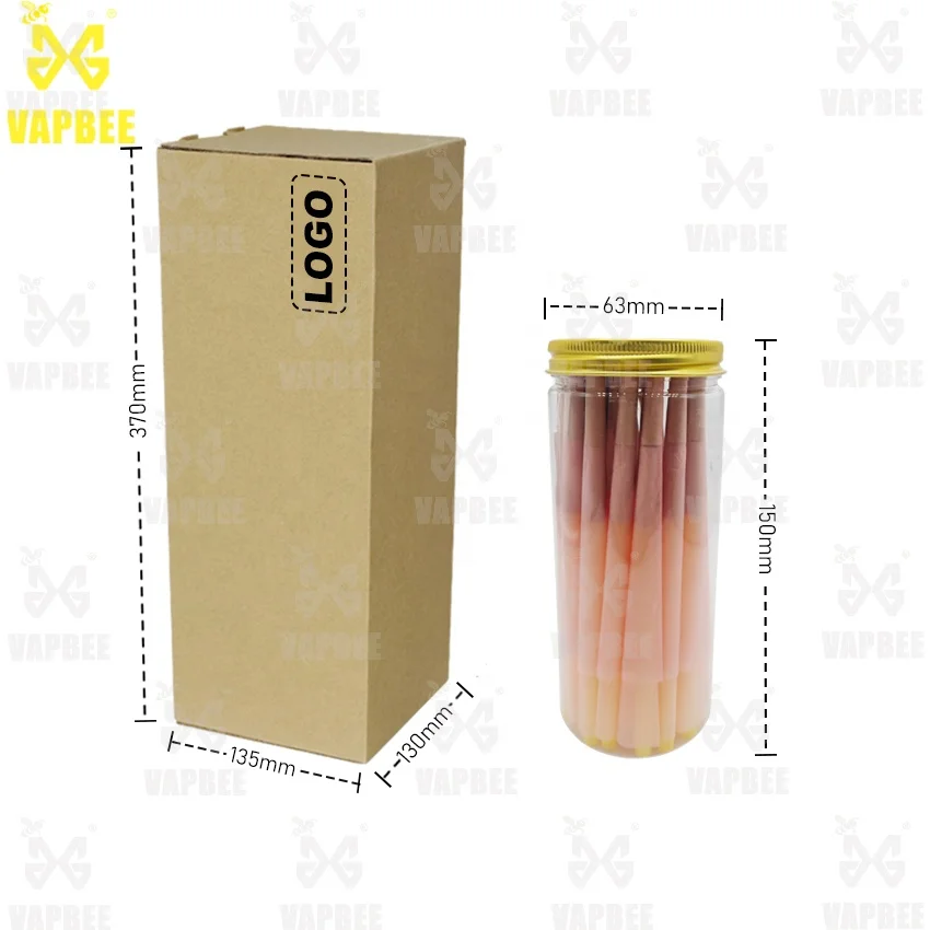 Custom Brown Natural King Size Slim Rolling Paper Colored Roll Unbleached Rolling with Box