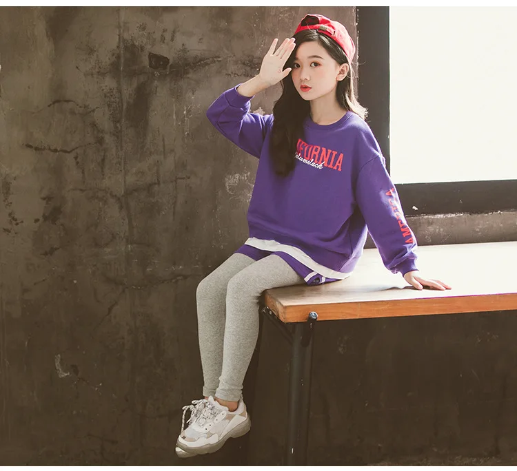 
2019 Autumn crew neck round collar sweatshirt oem girls sweatshirt children for sets 