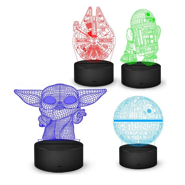 Multi Colors Changing Swith Remote Control 3d Anime Light