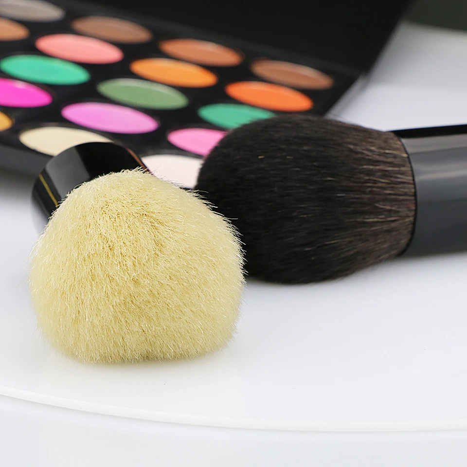 BEILI Retractable Kabuki Makeup Brushes Blush Brushes Set Portable Powder Brushes with Flat Angled Top for Travel