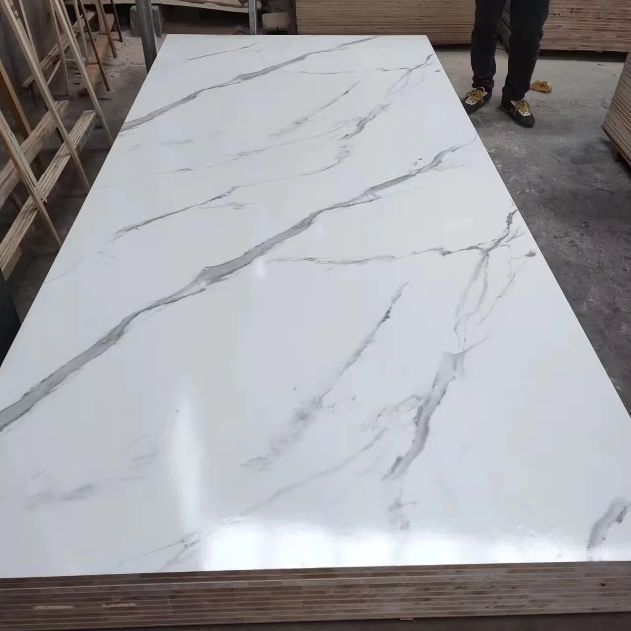 Falcata/ Paulownia/ Poplar/Fir Core 1220x2440x18mm pure white/marble/wood grain Melamine  Block Board for Furniture