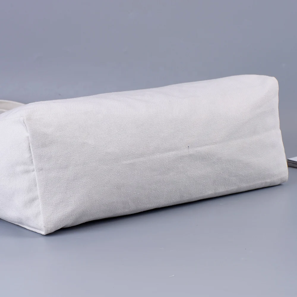 Pure Color Large Capacity Portable Strong Pretty White Canvas Tote Bags Bulk Wholesale Canada With Pockets Custom Logo