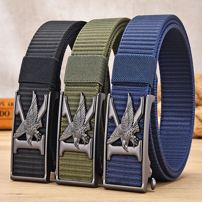 Высококачественный мужской ремень оптом с автоматической пряжкой из сплава ремни из полиэстера