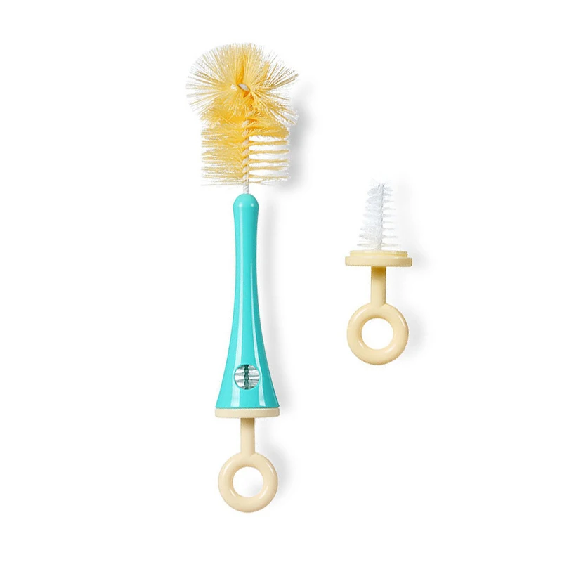 Source Factory Cleaning Brush Cleaning Brush Household Bottle Brush  Nylon Steel and PP Material 2 in 1 for Cars Babies Tubes