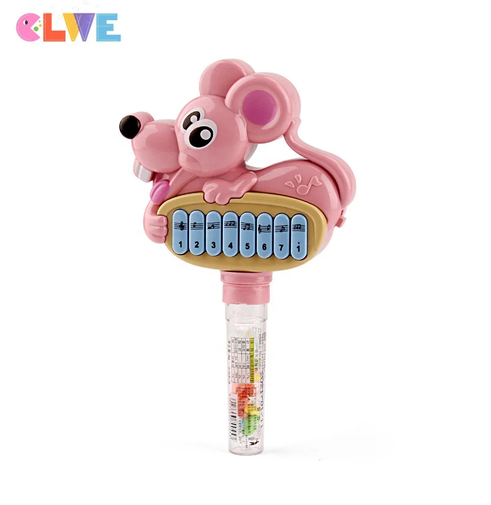 ABS  animal cartoon candy toys Morandi color baby early education Hot sale cute mini mouse piano baby candy toys