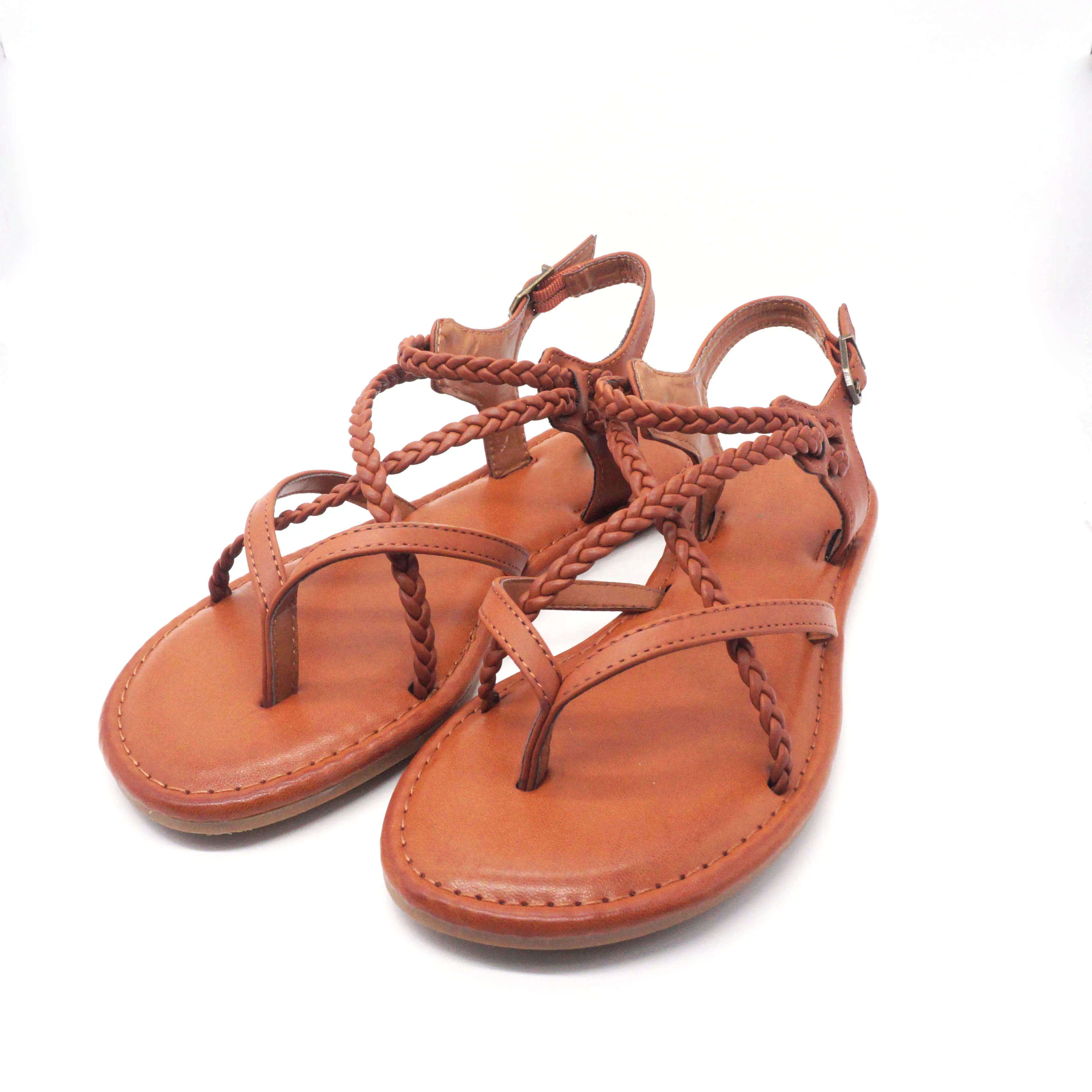 Weave Pattern Fashionable Sandals Flat Shoes Leisure  Ladies Shoes And Sandals  Women Cross Strap Sandals