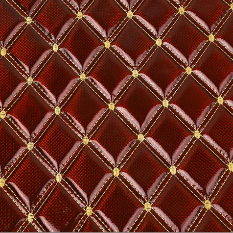 Sponge and leather composite custom pattern quilted Embroidery Quilted Diamond Stitching PU artificial leather for bag, car seat