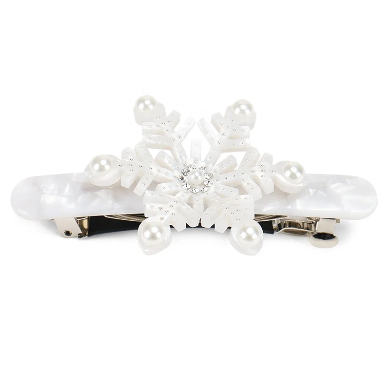 Alexander Christmas Hair Clips Cellulose Acetate Hair Barrette Clips Snowflake Hair Clip
