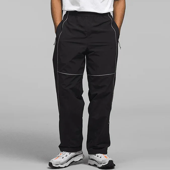 Custom Wide Leg Sweatpants Streetwear Windbreaker Tech Pants Piping Baggy Parachute Pants Men