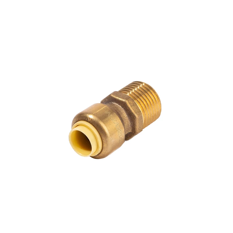 Quick Coupling Pipe Connector Circle Head Reduce Diameter Golden Metal Thread Seal Copper Tubes Joint