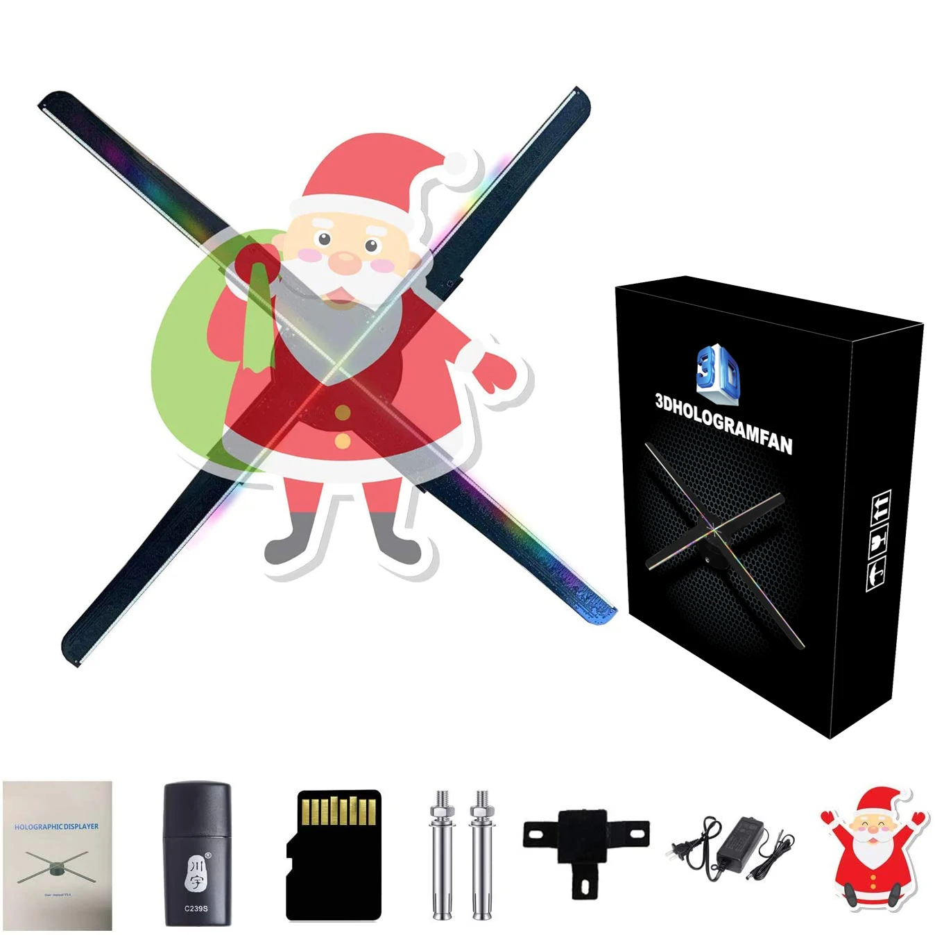 3D Hologram Fan,65cm 3D Hologram Projector Advertising Display with 700 Video Library and 574 LED fan 3d hologram projector