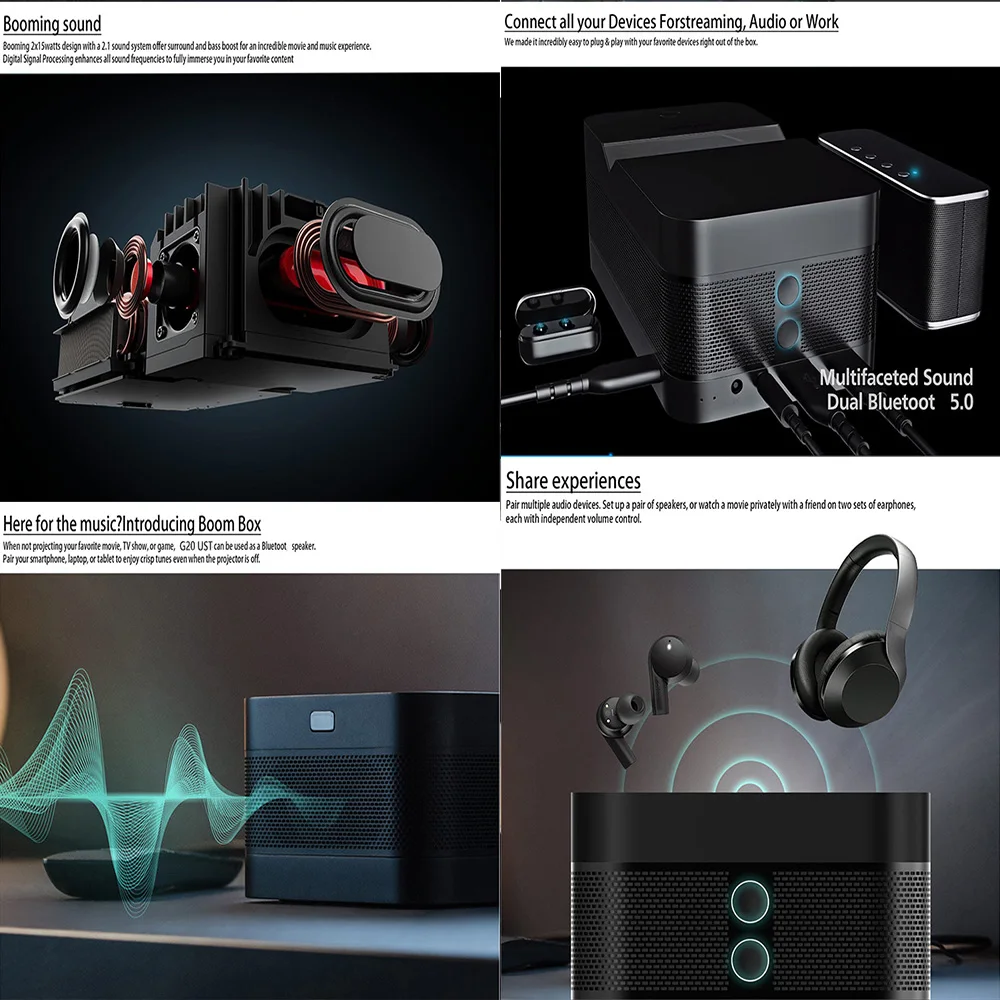 G20UST Ultra short focus 1080P 500 Ansi Lumens Auto focus Auto keystone home theater smart DLP Android projector for home use