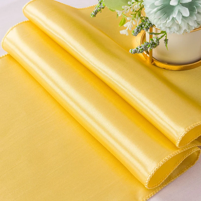 Wholesale Hot Table Runner Luxury Decorations Satin White Gold Red Table Runners For Wedding Birthday Party Event
